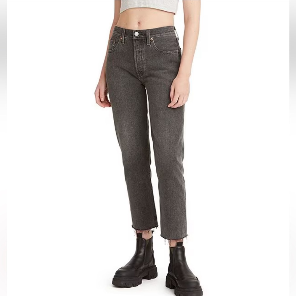 Levi's 501 High Rise Cropped Straight Leg Jeans